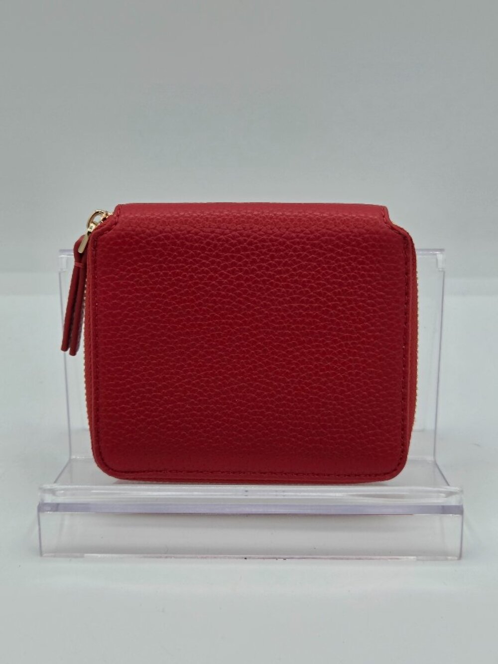 Banana Republic Factory Red Zip-Around Wallet | Pebbled Vegan Leather
